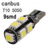 Lâmpada Pingo CANBUS com 9 LED (Smd) 5050 T10 12v super bran