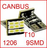 Lâmpada Pingo CANBUS com 9 LED (Smd) 3020 T10 12v s. branco